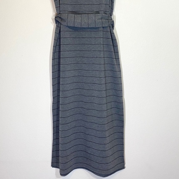 Nwt Dress Banana Republic Maxi Tank Dress Striped Midi Sleeveless Stretch Gray - Picture 13 of 14